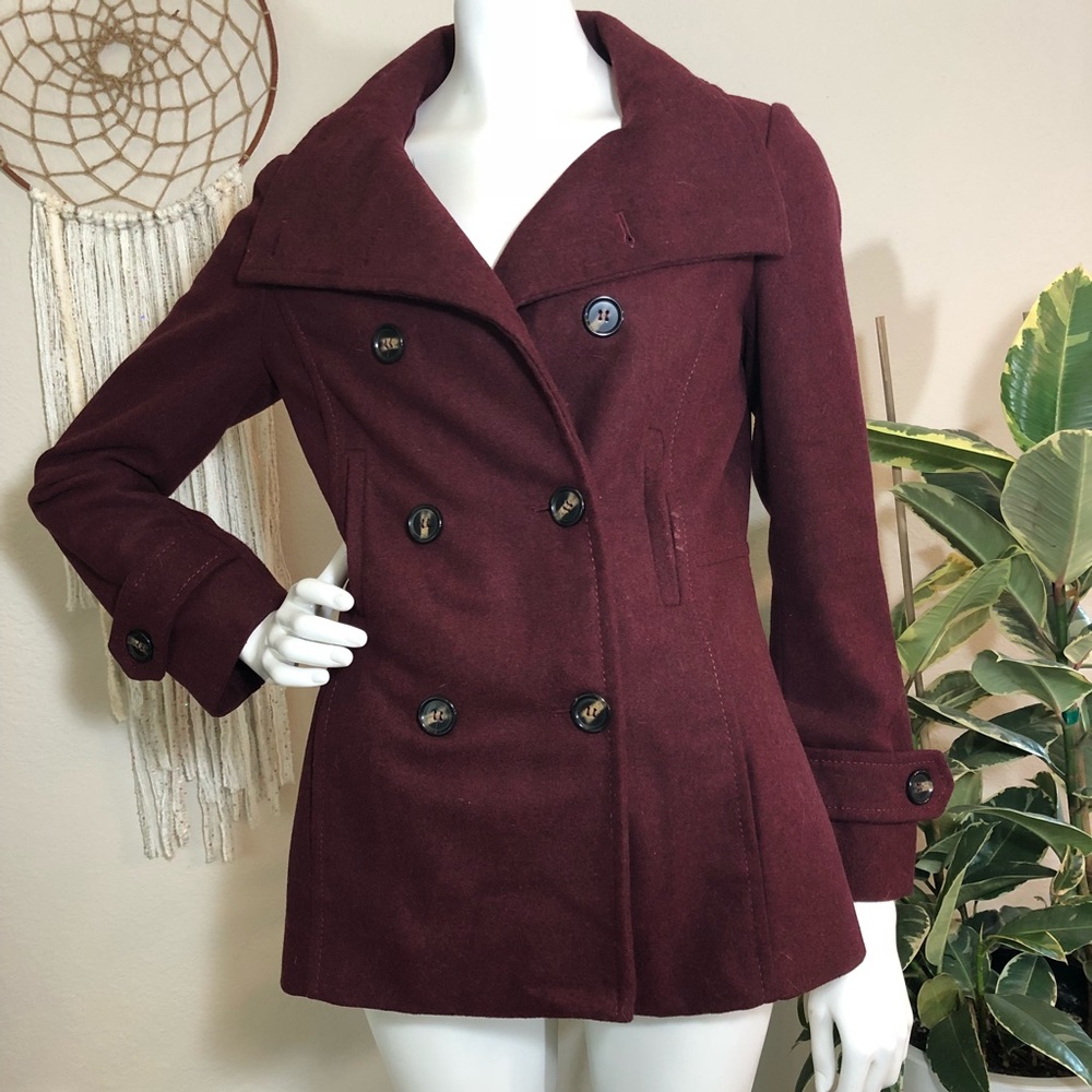 Nordstrom | Thread & Supply Maroon Pea Coat